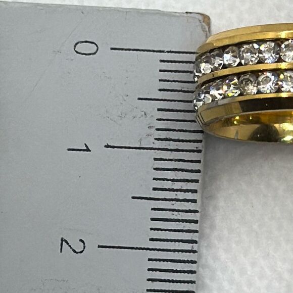 Brand New!! Size 10 stainless steel double row zircon stone ring - Picture 3 of 4